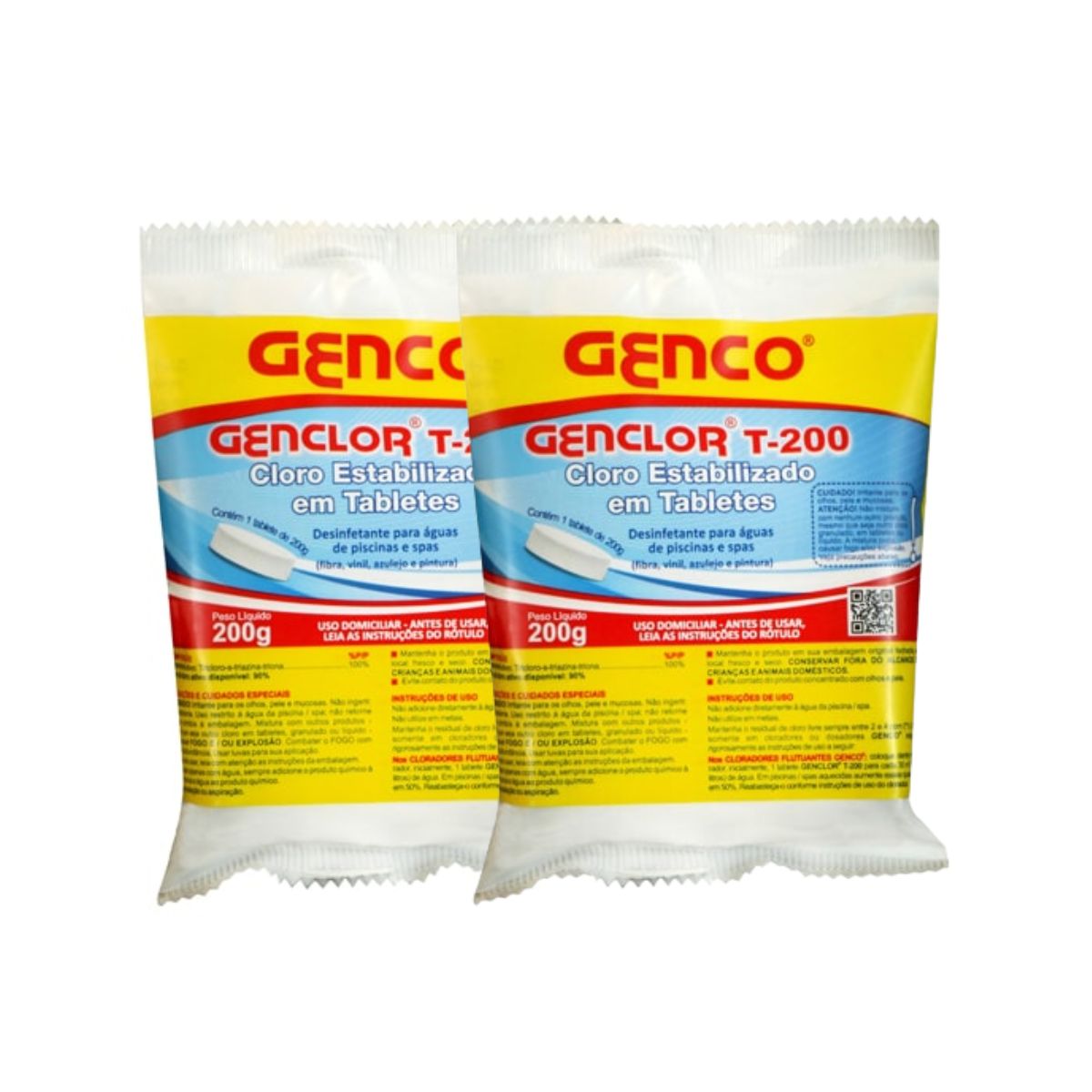 Kit 2 Unidades Cloro Tablete Tradicional Genco 200gr Marol Piscinas