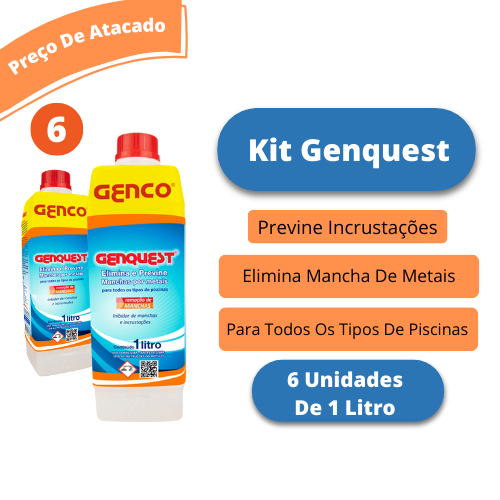 kit 6 Und Genquest Genco 1litro Marol Piscinas