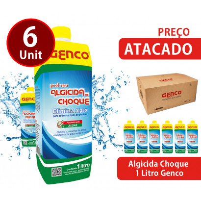 kit 6 unid Algicida Choque 1 Litro Genco