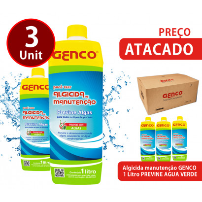 kit 3 und Algicida manutenção GENCO 1 Litro PREVINE AGUA VERDE