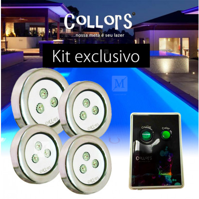 Kit Collors up 4 led colorido + 1 caixa de comando