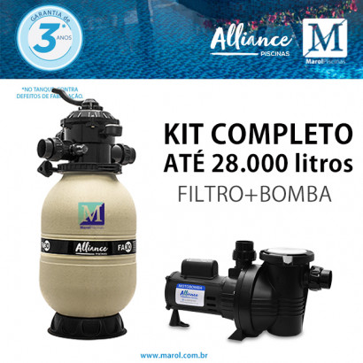 Kit Filtro Bomba para piscinas de até 28.000 litros