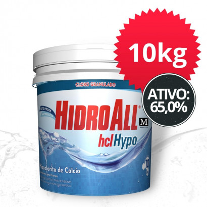 Hcl Hypo Cloro Concentrado 65% Tradicional 10KG Hidroall