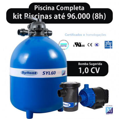 kit Bomba e Filtro para piscinas até 96.000 litros Syllent Sly 60