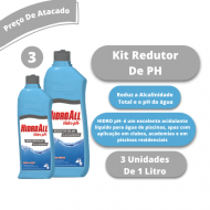 kit 3 und Redutor De Ph Hidroall 1litro