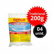 Kit 4 Unidades Cloro Tablete Tradicional Genco 200gr