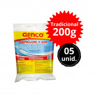Kit 5 Unidades Cloro Tablete Tradicional Genco 200gr