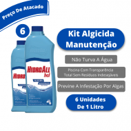 kit 6 und Algicida Manutenção HCL 1 Litro Hidroall