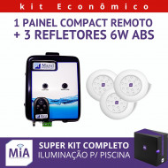 Kit 3 Leds Para Piscinas (6w RGB ABS 68mm SMD) + Painel De Comando Compact Remoto