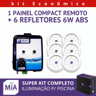 Kit 6 Leds Para Piscinas (6w RGB ABS 96mm SMD) + Painel De Comando Remoto