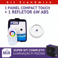 Kit 1 Led Para Piscinas (6w RGB ABS 96mm SMD) + Painel De Comando Compact Touch