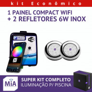 Kit 2 Leds Para Piscinas (6w RGB Inox 60mm SMD) + Painel De Comando Compact Wifi