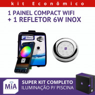 Kit 1 Leds Para Piscinas (6w RGB Inox 60mm SMD) + Painel De Comando Compact Wifi
