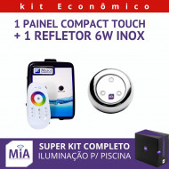 Kit 1 Led Para Piscinas (6w RGB Inox 60mm Super) + Painel De Comando Compact Touch