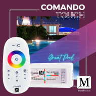 Comando led para piscina C/ controle Touch RGB + FONTE 1,25A