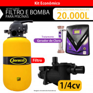 kit Filtro 12tp JACUZZI - Bomba 1/4 cv - Gerador de cloro para piscinas até 20.000 litros