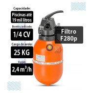 kit Filtro e bomba portátil c/ carrinho F280pc para piscinas até 19 mil litros - Nautilus