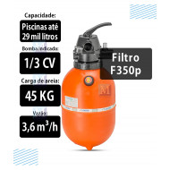 kit Filtro e bomba portátil c/ carrinho F300pc para piscinas até 16 mil litros Nautilus