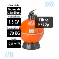Filtro para piscinas até 80.000 litros Marol Lp 50 - 3/4cv