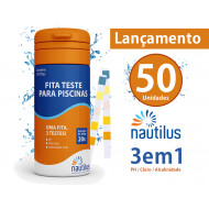 Fita Teste Cloro/PH/Alcalinidade 50 fitas - Nautilus