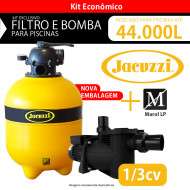 kit Filtro TP 15 JACUZZI E Bomba 1/3 cv Marol lp para piscinas até 44.000 litros