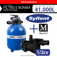 kit syl 40 syllent e Bomba 1/2 para piscinas até 41.000 litros Marol Lp