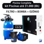 kit Bomba Filtro e Ozônio para piscinas até 31.000 litros Syllent + O3M