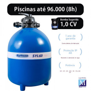 Filtro para piscinas até 96.000 litros Syllent Syl 600 1,0 cv