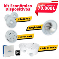 Kit Brustec Inox 2 Dispositivos De Retorno + 1 Aspiração + 1 Dreno/Ralo De Fundo + 1 Nivel