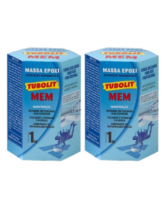 Kit 2 Tubolits Mem Reparo P/Piscinas Massa Epóxi Subaquática Branco1kg