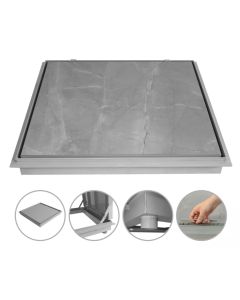 Tampa Para Casa De Máquina Rebaixada 50x50cm Cinza