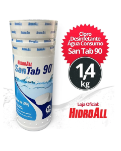 Cloro Desinfetante Água Consumo Humano San Tab90 1,4Kg hidroall