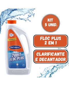 kit 5 und Clarificante Hidroazul Floc Plus 2em1 1litro