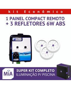 Kit 3 Leds Para Piscinas (6w RGB ABS 96mm SMD) + Painel De Comando Remoto