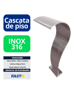 Cascata para Piscina Aço Inox 316 Canyon Média