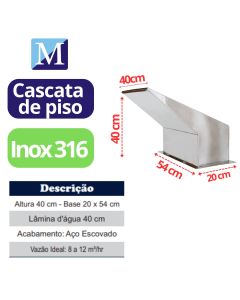 Cascata para Piscina Block Aço Inox 316