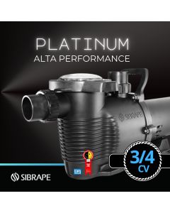 Bomba para piscina ALTA PERFORMANCE 3/4cv Sibrape Platinum WEG EIXO INOX