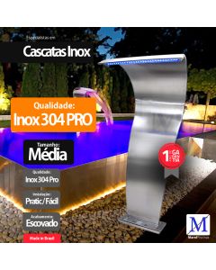 Cascata para Piscina Canyon Média com Led 304 Pro