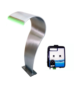 Cascata Piscina Inox 316 Canyon Grande  C/Led e Painel