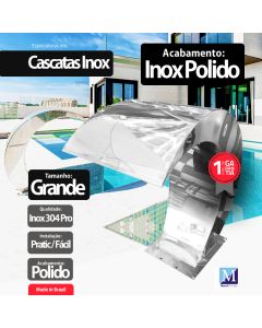 Cascata Vitoria STAR Grande Aço Inox Polido 304 Pro