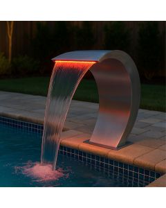 Cascata para Piscina Aço Inox 316 Vitoria Grande com Led RGB
