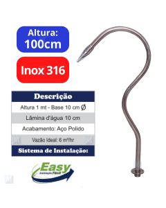 Cascata Tubolar Slim Média Aço Inox 316 