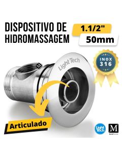 Kit Light Tech 5 Dispositivos de Hidromassagem Inox 1 1/2" kit com válvulas