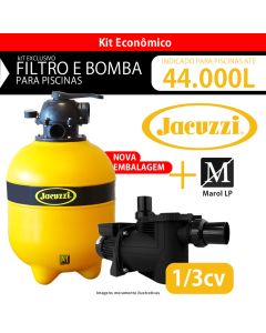 kit Filtro TP 15 JACUZZI E Bomba 1/3 cv Marol lp para piscinas até 44.000 litros