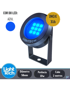 Jet Tiny Led Slim 10w inox Azul Light Tech