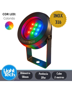 Jet Tiny Led Slim 20w inox RGB Light Tech