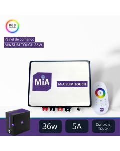 Painel Comando led piscina 36W 5a RGB Controle Remoto Mia Slim touch
