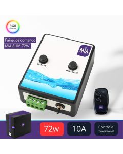 Painel de Comando 72W RGB 10A Controle Remoto MIA SLIM