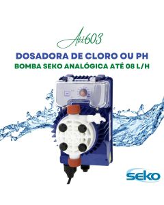 Bomba Seko Analógica Akl 603 Dosadora de Cloro ou PH até 08 L/H 