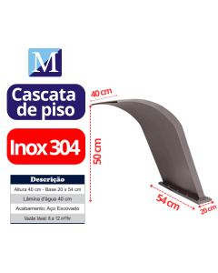 Cascata para Piscina Yguaçu 50 cm Aço Inox 304